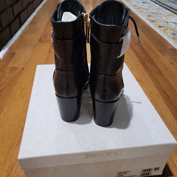 Jimmy Choo Cayo Patchwork Croc Embossed Boot NWT box & dust bag - Picture 6 of 7